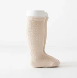 Baby Girls Princess Knitted Mesh Socks Summer Soft Toddler Girls Knee High Socks Cotton Infant Newborn Girls Long Tube Stockings