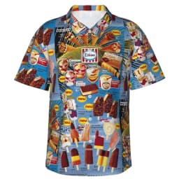 80s 90s retro Funny Ice Cream 3D Print Shirts Memory Men Clothes Summer Cold Beach Shirts Hawaiian Vacation Streetwear Blouses