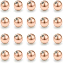20 Pieces of Stainless Steel Replacement Ball Barbell Accessories 16G Top Bead Spiral Ball 14g / 16g Body Jewelry Piercing