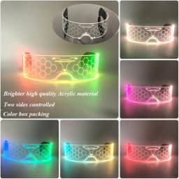 Cool Luminous LED Light Up Glasses Flashing Party Glasses Futurist Transparent LED Glasses For Nightclub DJ Dance Party Decor