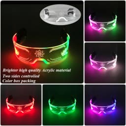 Cool Luminous LED Light Up Glasses Flashing Party Glasses Futurist Transparent LED Glasses For Nightclub DJ Dance Party Decor