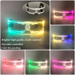 Cool Luminous LED Light Up Glasses Flashing Party Glasses Futurist Transparent LED Glasses For Nightclub DJ Dance Party Decor