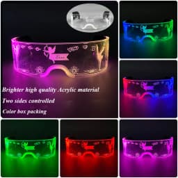 Cool Luminous LED Light Up Glasses Flashing Party Glasses Futurist Transparent LED Glasses For Nightclub DJ Dance Party Decor