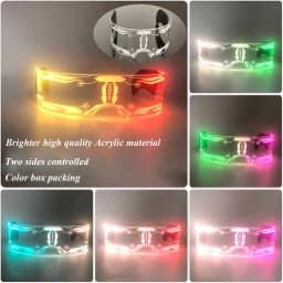 Cool Luminous LED Light Up Glasses Flashing Party Glasses Futurist Transparent LED Glasses For Nightclub DJ Dance Party Decor