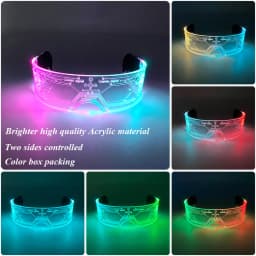 Cool Luminous LED Light Up Glasses Flashing Party Glasses Futurist Transparent LED Glasses For Nightclub DJ Dance Party Decor