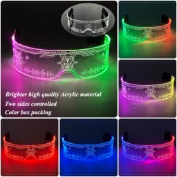 Cool Luminous LED Light Up Glasses Flashing Party Glasses Futurist Transparent LED Glasses For Nightclub DJ Dance Party Decor