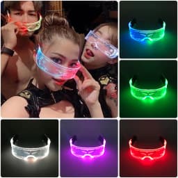 Cool Luminous LED Light Up Glasses Flashing Party Glasses Futurist Transparent LED Glasses For Nightclub DJ Dance Party Decor