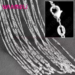 10PCS Wholesale Pure 925 Sterling Silver Charm Link Chain Necklace Jewelry with Strong Smooth Lobster Clasps 16-30 Inches