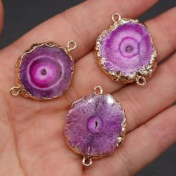 New Hot Natural Stone Agates Druzy Pendant Charms Connector Irregular Quartz Pendants For Jewelry Making DIY Necklace Gift