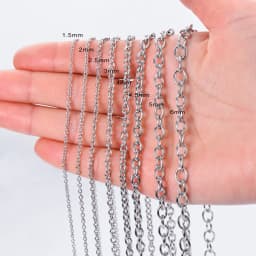 1Pcs Width1.5-4.5mm Stainless Steel Cross O Chain Women Men Necklace Finding Pendant DIY Wholesale Jewelry 40-100cm Dropship
