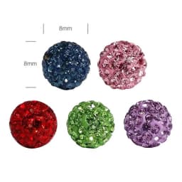 4 5 6 8 10 12mm Mixed Colors Rhinestone Crystal Ball Beads Spacer Beads For Jewelry Making Bracelet DIY Accessories