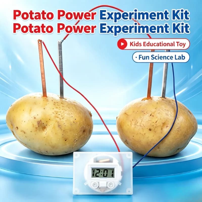 Potato Battery Science Experiment Kit Kids STEM Educational Toy Boys Girls Fun DIY Electricity Project School Classroom Activity