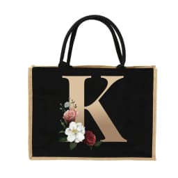 Jute Handbag Shoulder Bag Gold Letters Sacks Jute Imitation Bags Women Shopping Pouch Designer Laminated Bags Dark