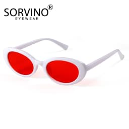 SORVINO Purple Sexy Small Oval Women Men Sunglasses 2024 Fashion Retro Vintage Leopard Colorful Sun Glasses Shade UV400 Eyeglass