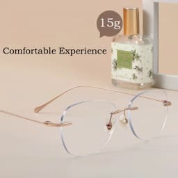 YIMARUILI Ultralight Fashion Cat Eye Rimless Glasses Women Retro Titanium Alloy Retouch Face Optical Prescription Framework 690A