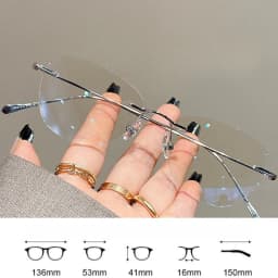 YIMARUILI Ultralight Fashion Cat Eye Rimless Glasses Women Retro Titanium Alloy Retouch Face Optical Prescription Framework 690A