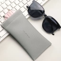 Glasses Case Women's Lychee PU Leather Glasses Storage Bag Automatic Closed Cover Soft Eyewear Pouch Data Cable Organiser 2024