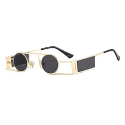 Fashion Punk Round Sunglasses Women Luxury Brand Vintage Metal Frame Sun Glasses Female Classic Gradient Eyewear UV400 Driver