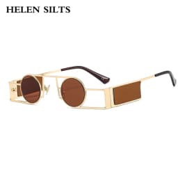 Fashion Punk Round Sunglasses Women Luxury Brand Vintage Metal Frame Sun Glasses Female Classic Gradient Eyewear UV400 Driver