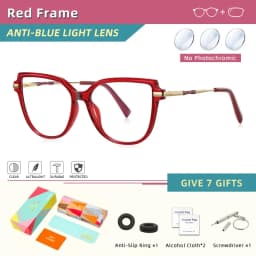 CLLOIO TR90 Women Anti blue Blocking Reading Eyeglass Fashion Oversize Cat Eye Frame Photochromic Prescription Optical Glasse