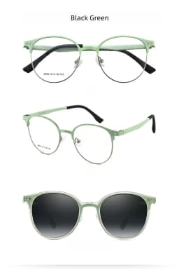 F·DRACON Alloy Frame New Polarized Magnetic 2-in-1 Round Women's Frame Driving Fishing Optical Prescription Sunglasses Men 2262