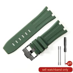 Durable Waterproof Sweat-Proof Comfortable Rubber Silicone WatchStrap for Ap Aibi Royal Oak 15703 Offshore Series 28mm Watchband