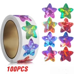 100-500pcs Color Holographic Star Stickers Birthday Wedding Gift Party Decor Seals Label Envelope Baking Labels Sticker