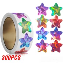 100-500pcs Color Holographic Star Stickers Birthday Wedding Gift Party Decor Seals Label Envelope Baking Labels Sticker