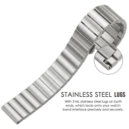 Solid Stainless Steel Watch Band 16mm 18mm 20mm 22mm Quick Release Silver Black Brushed Metal Bracelet Strap