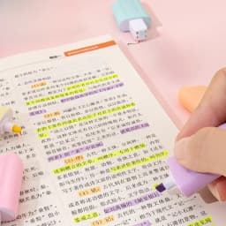 6 Pcs/Lot Cute Cartoon Highlighters School Office Stationery Students Drawing Supplies Kawaii Ice Cream Mini Paint Marker Pen