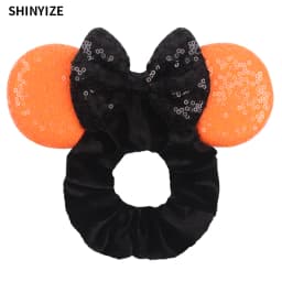 New Cute Mouse Ears Headwear Tie Hair Festival Sequin Women 3.6"Bow Elastic Headband Girl Party DIY Hair Accessories Gift