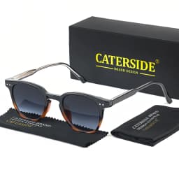 CATERSIDE Round Retro Sunglasses Men's Punk Fashion Brand Design Sun Glasses Women Travel Outdoor UV400 Shades Propionic Temple