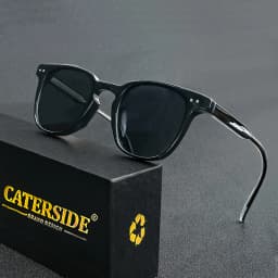 CATERSIDE Round Retro Sunglasses Men's Punk Fashion Brand Design Sun Glasses Women Travel Outdoor UV400 Shades Propionic Temple