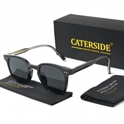 CATERSIDE Round Retro Sunglasses Men's Punk Fashion Brand Design Sun Glasses Women Travel Outdoor UV400 Shades Propionic Temple