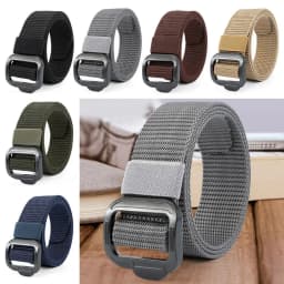 Nylon Outdoor Belt Men's Belt Alloy Button Unisex Free Size 3.8cm Wide Nylon Belt Waistband
