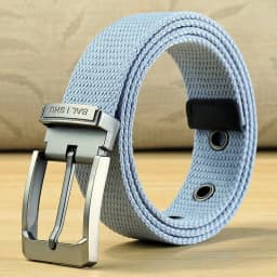 Men's Fabric Belt Canvas Belt for Drilled Webbing Casual Fashion Men's Trousers Belts Jeans Male Waist Belt Striped Strap HB072