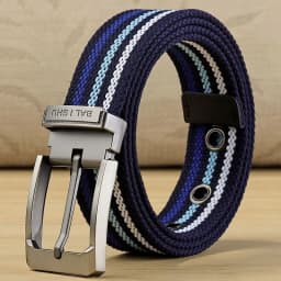 Men's Fabric Belt Canvas Belt for Drilled Webbing Casual Fashion Men's Trousers Belts Jeans Male Waist Belt Striped Strap HB072
