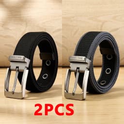 Men's Fabric Belt Canvas Belt for Drilled Webbing Casual Fashion Men's Trousers Belts Jeans Male Waist Belt Striped Strap HB072