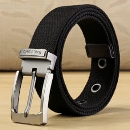 Men's Fabric Belt Canvas Belt for Drilled Webbing Casual Fashion Men's Trousers Belts Jeans Male Waist Belt Striped Strap HB072