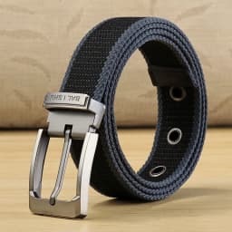 Men's Fabric Belt Canvas Belt for Drilled Webbing Casual Fashion Men's Trousers Belts Jeans Male Waist Belt Striped Strap HB072
