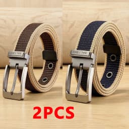 Men's Fabric Belt Canvas Belt for Drilled Webbing Casual Fashion Men's Trousers Belts Jeans Male Waist Belt Striped Strap HB072