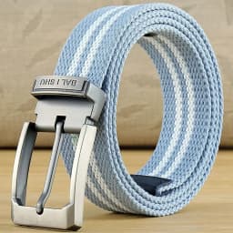 Men's Fabric Belt Canvas Belt for Drilled Webbing Casual Fashion Men's Trousers Belts Jeans Male Waist Belt Striped Strap HB072