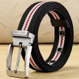 Men's Fabric Belt Canvas Belt for Drilled Webbing Casual Fashion Men's Trousers Belts Jeans Male Waist Belt Striped Strap HB072