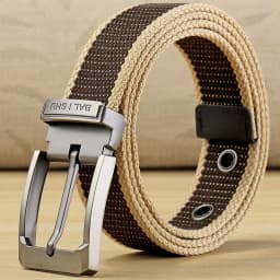 Men's Fabric Belt Canvas Belt for Drilled Webbing Casual Fashion Men's Trousers Belts Jeans Male Waist Belt Striped Strap HB072