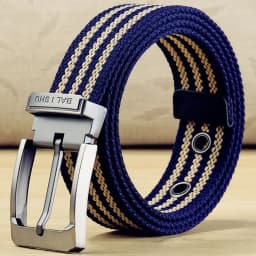 Men's Fabric Belt Canvas Belt for Drilled Webbing Casual Fashion Men's Trousers Belts Jeans Male Waist Belt Striped Strap HB072