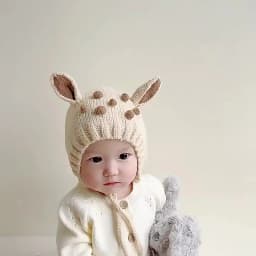 Cute Cartoon Baby Ear Protection Cap Winter Warm Infant Woolen Knitted Hat 6-36M Boy Girl Crochet Bonnet Toddler Beanie Headgear