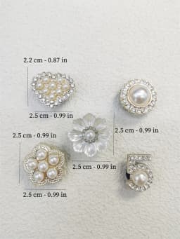 10PCS Shoe Charms ABS Accessories Decorations Clog New Luxury Rhinestone Pearl Beads Diy Buckle Shoes Ornaments For Party Gift