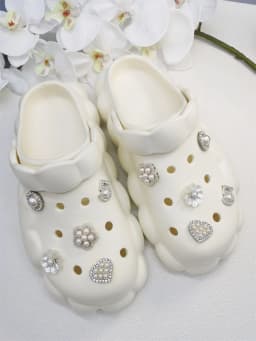 10PCS Shoe Charms ABS Accessories Decorations Clog New Luxury Rhinestone Pearl Beads Diy Buckle Shoes Ornaments For Party Gift