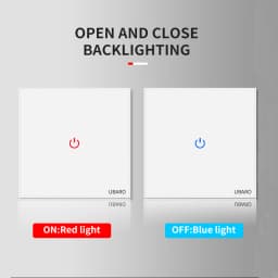 UBARO Eu Wall Touch Switch Luxury Glass Panel Led Indicator Power Light Sensor Button Live Wire Control Switches 1/2/3 Gang