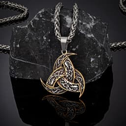 Men Celtics Knot Trinity Pendant Necklace Stainless Steel Norse Runes Slavic Icelandic Jewelry Vikings Amulet Vintage Male Gifts